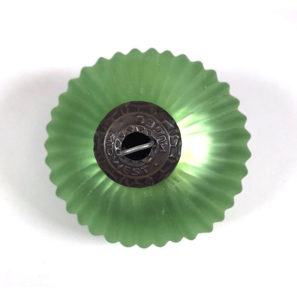 VTG Kugel Midwest Christmas Ornament Iridescent Lime Green Ribbed Glass Lg 4.5" - Picture 7 of 9
